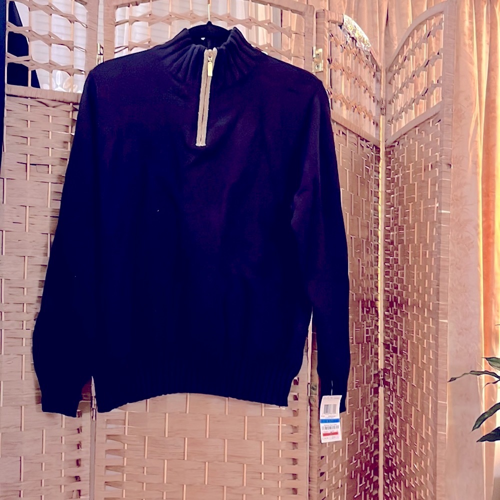 Karen’s Scott women’s pullover ribbed neck sweater with zipper